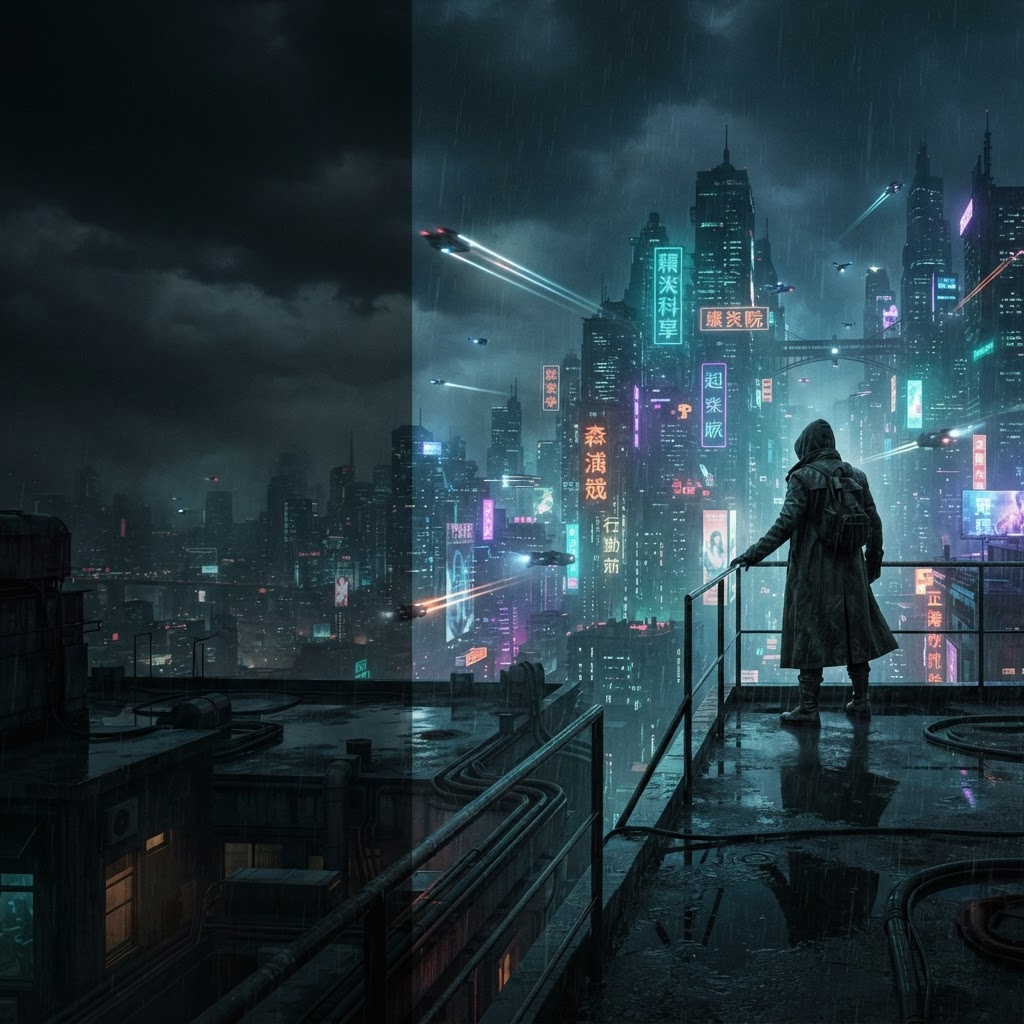 Neon Horizon backdrop